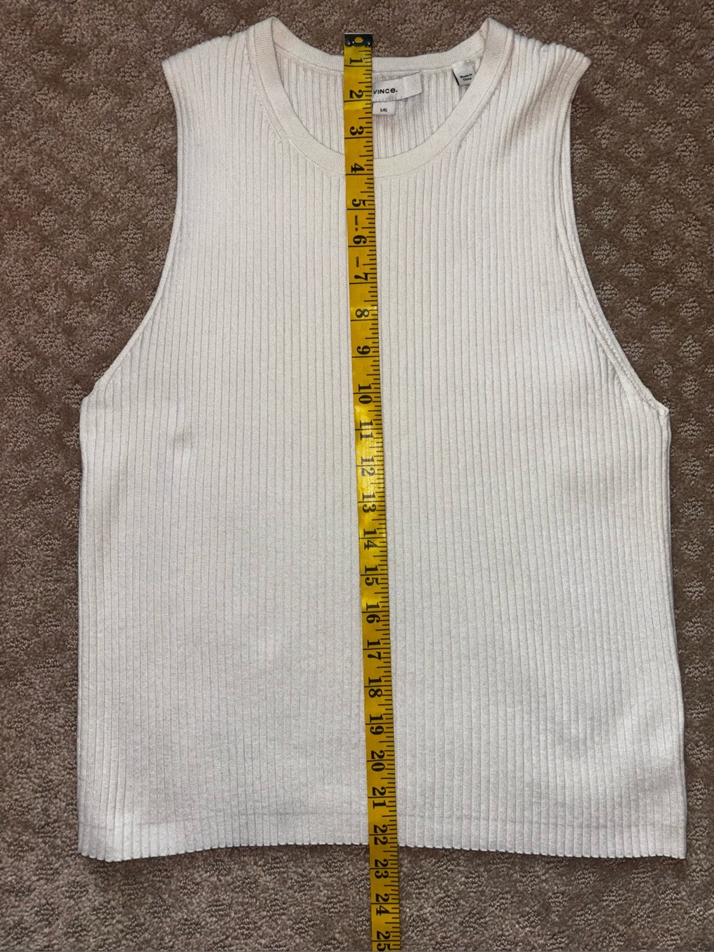 Vince Off-White Ribbed Knit Tank Shell - Picture 4 of 9